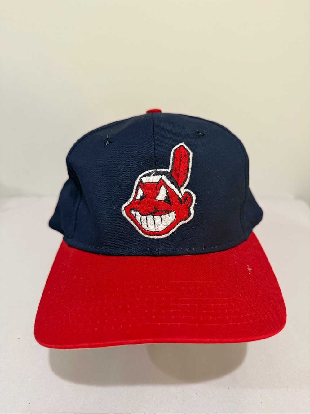 Vintage Cleveland Indians Chief Wahoo Snapback Hat Navy Red MLB Baseball Cap OS